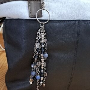 Hand Crafted Bag Purse Jewelry Blue and Silver